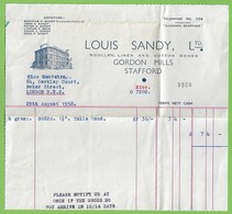 Stafford - Louis Sandy, Lda. Invoice - Cover - England - Royaume-Uni