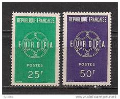 FRANCE EUROPA CEPT 1959 SET MNH - 1959