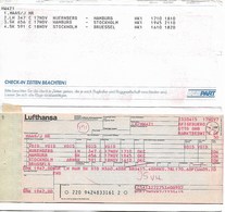 Billet D'avion LUFTHANSA  Nuremberg - Hamburg - Stockholm Bruxelles Et  SAS Hamburg - Copenhagen - Stockholm - Billetes