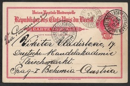 1910 - BRAZIL - 100R Psc - SEAPOST To Prag - Bohemia Austria - Via Penambuco. Cds ADM.dos CORREIOS / PARAH.do NORTE - Brieven En Documenten