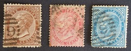 1863, Italien, König Viktor Emanuel II., 3 Werte, Gestempelt - Sonstige & Ohne Zuordnung