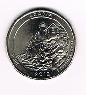 //  U.S.A.  1/4 DOLLAR  MAINE - ACADIA   2012 P - 2010-...: National Parks