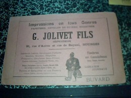 Bourges Buvard Publicitaire  G.Jolivet  & Fils Impression En Tout Genres - J