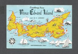 PRINCE EDWARD ISLAND - MAP OF PRINCE EDWARD ISLAND SHOWING MOST CAMPING PICNIC AREA - CARTE DE ILE DU PRINCE ÉDOUARD - Altri & Non Classificati
