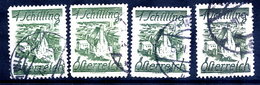 AUSTRIA 1925 Definitive 1 S. All Four Catalogued  Shades Used.  ANK 466a-d Cat. €65 - Used Stamps