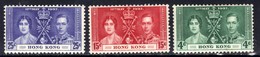 Hong Kong 1937 KGV1 Set Coronation Stamps MM SG 137 - 139  ( J286 ) - Nuovi