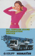 Télécarte Japon / 110-011 - Femme Pub Grue Komatsu KRUPP - Girl & Crane Japan Phonecard GERMANY Rel -  6140 - Alimentation