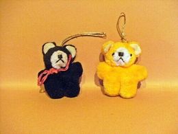 2 Petits Oursons A Suspendre - Noir Et Orangé - - Cuddly Toys