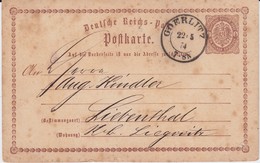 Preußen Nv K2 Görlitz Schlesien Ganzsache DR P 1 Spät 1874 - Postwaardestukken