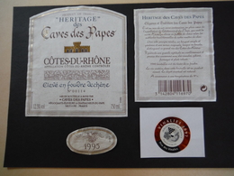 Côtes Du Rhône1995 Héritage Des Caves Des Papes - Caves Des Papes à Châteauneuf Du Pape - Sonstige & Ohne Zuordnung