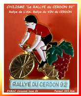 SUPER PIN'S CYCLISME-VIGNOBLE : RALLYE De L'AIN, Du CERDON En 1992, Traversée Des VIGNOBLES "CERDON" Zamac Cloisonné - Ciclismo