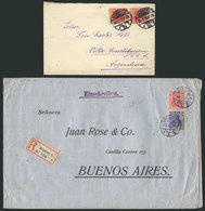 GERMANY: 2 Covers Sent To Argentina In MAY And AUG/1912, One Registered, Fine Quality! - Precursores
