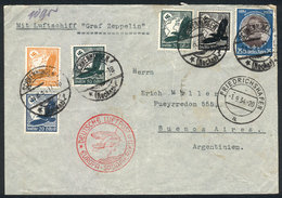 GERMANY: Registered Cover Sent From Schwenningen (31/AUG/1934) To Argentina, With Special Handstamp Of Zeppelin Flight,  - Préphilatélie