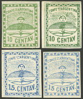 ARGENTINA: GJ.2 + 3 + 5 + 6, 10c. And 15c. Small And Large Figures, Mint, VF Quality! - Nuovi