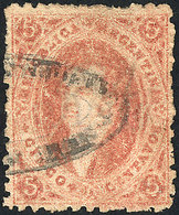 ARGENTINA: GJ.20, 3rd Printing, Worn Impression, Nice Orangish Dun-red Color, With Blue Cancel Of SAN LUIS, Very Interes - Used Stamps