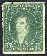 ARGENTINA: GJ.23, 10c. Worn Impression, Mint No Gum, VF Quality! - Oblitérés