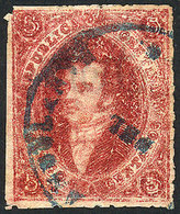 ARGENTINA: GJ.26, 5th Printing, Cancelled By Blue "ESTAFETA AMBULANTE DEL F.C.O.", Excellent Quality!" - Gebraucht