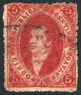 ARGENTINA: GJ.26j, 5th Printing, PARCHMENT-LIKE PAPER Variety, Excellent Quality, Rare! - Used Stamps