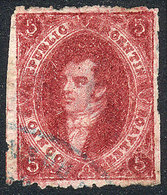 ARGENTINA: GJ.26A, 5th Printing, LILAC-CARMINE, Superb Example! - Used Stamps