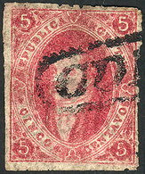 ARGENTINA: GJ.26Ab, 5th Printing, Orange-red, Parchment-like Paper, With Straightline CORDOBA Cancel, VF And Rare! - Usados