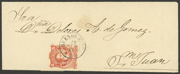 ARGENTINA: GJ.37, 5c. "Hunchback" (groundwork Of Horizontal Lines) Franking A Cover Sent From Buenos Aires To San Juan O - Sonstige & Ohne Zuordnung