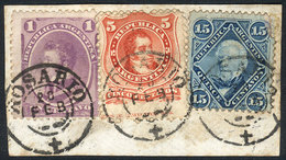 ARGENTINA: GJ.41 + 38 + 35, On Fragment With Double-circle ROSARIO Datestamp, Excellent! - Other & Unclassified