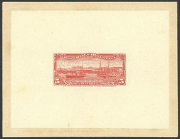 ARGENTINA: GJ.273, 1902 Port Of Rosario (ships, Sailing Boats, Dock), DIE PROOF In Bright Red, Printed On Unsurfaced Pap - Sonstige & Ohne Zuordnung