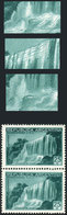 ARGENTINA: GJ.826, 1939 25c. Iguazú Falls (UPU Congress), Pair With Variety: Many RETOUCHES In The Water, Excellent And  - Other & Unclassified