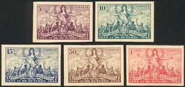 ARGENTINA: GJ.935/939, 1946 Peronist Movement Of October 17, PROOFS In The Adopted Colors, Printed On Paper, Imperforate - Other & Unclassified