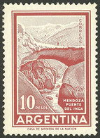 ARGENTINA: GJ.1498, 1969/71 10P. Incan Bridge, WITH Round Sun Watermark, MNH, Excellent Quality! - Other & Unclassified