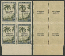 ARGENTINA: GJ.668, Block Of 4 With VARIETY: Offset Impression Of The Overprint On Back, Excellent! - Officials