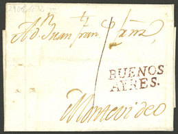 ARGENTINA: BUENOS AIRES To Montevideo, 29/OC/1802, Long Entire Letter Of The Colonial Period With The 2-line BUENOS AYRE - Préphilatélie