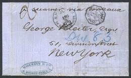 ARGENTINA: Complete Folded Letter Sent From Buenos Aires (10/JUN/1865) To NEW YORK Via Bordeaux (double Crossing Of The  - Other & Unclassified