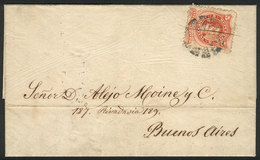 ARGENTINA: Entire Letter Sent From San Pedro To Buenos Aires On 23/DE/1873, Franked By GJ.38 With DOUBLE CANCELLATION: P - Sonstige & Ohne Zuordnung