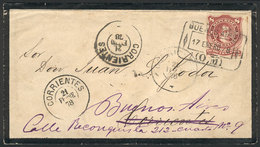 ARGENTINA: Mourning Cover Sent From Buenos Aires To Corrientes On 17/JA/1878 And From There Forwarded To Buenos Aires, F - Sonstige & Ohne Zuordnung