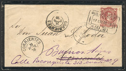 ARGENTINA: Mourning Cover Sent From Buenos Aires To Corrientes On 17/JA/1878 And From There Forwarded To Buenos Aires, F - Other & Unclassified