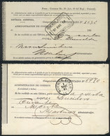 ARGENTINA: 2 Receipts Of Registered Letters Dispatched In Buenos Aires In 1882 And 1885, VF Quality! - Other & Unclassified