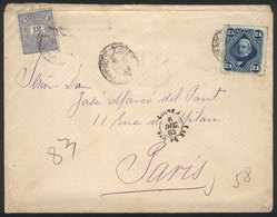 ARGENTINA: Cover Sent From Buenos Aires To Paris On 8/DE/1883 Franked With 36c. Including GJ.52 (San Martín 24c. Roulett - Other & Unclassified