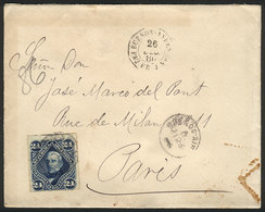 ARGENTINA: Cover Sent To Paris On 26/DE/1886, Franked By GJ.52 With Datestamp Of Buenos Aires, Along Octagonal Mark Of F - Autres & Non Classés
