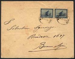 ARGENTINA: Cover Franked By GJ.136 Pair, With Oval BARRACAS AL SUD Cancel (rare!!), Sent To Buenos Aires On 12/OC/1892 ( - Other & Unclassified