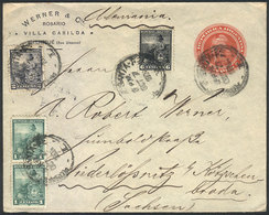 ARGENTINA: 7/OC/1904 CASILDA (Santa Fe) - Germany: 5c. Stationery Envelope + GJ.218 Pair + 219 + 223 (total 15c.), Arriv - Sonstige & Ohne Zuordnung