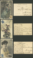 ARGENTINA: 3 Postcards Sent To Montevideo And Italy In 1909 And 1910 (2), The Former Franked With San Martín In Oval 12c - Other & Unclassified