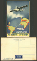 ARGENTINA: Lufthansa Postcard Commemorating The 200th Crossing Of The South Atlantic, Fine Quality! - Sonstige & Ohne Zuordnung