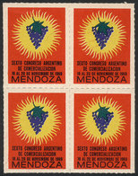 ARGENTINA: Congress Of Commercialization, Mendoza 1969, MNH Block Of 4, VF Quality - Other & Unclassified