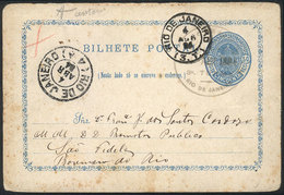 BRAZIL: RHM.BP-4, Postal Card Used In Rio De Janeiro On 4/AP/1884, VF And Rare! - Postwaardestukken