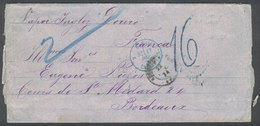 BRAZIL: Entire Letter Sent From Rio De Janeiro To France On 22/NO/1874 On The English Steamer "Douro", Interesting, VF Q - Sonstige & Ohne Zuordnung