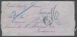 BRAZIL: Entire Letter Sent From Rio De Janeiro To France On 22/NO/1874 On The English Steamer "Douro", Interesting, VF Q - Andere & Zonder Classificatie