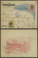 BRAZIL: 100Rs. Lettercard + 200rs Additional Postage, Sent From Pernambuco To Switzerland On 3/JUL/1898, Very Nice! - Andere & Zonder Classificatie
