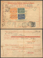 BRAZIL: Postal Money Order Of 18/JUL/1921 Sending 12,500Rs. From DOM PEDRITO To Strela & Cia In Porto Alegre. As The Mon - Other & Unclassified