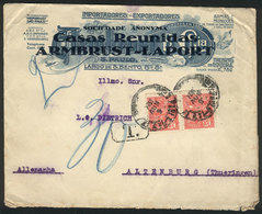 BRAZIL: Cover With Handsome Advertising Corner Card Posted To Germany On 5/NO/1924, Franked With 400Rs. And DUE Marks, V - Andere & Zonder Classificatie